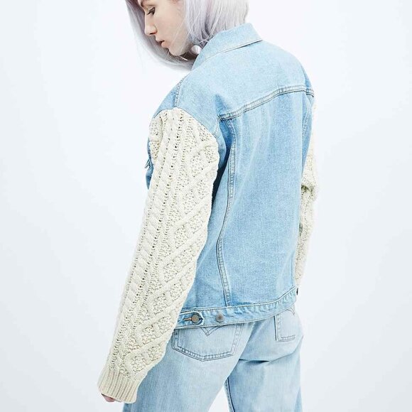 UNIF Blue and Cream Jean Jacket - Picture 6 of 6